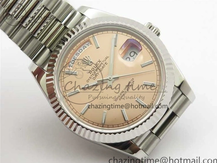 MiroTime 0307 Neat Day-Date 40mm 228239 BP New Dial Version 904 SS RG Stick Markers Dial on SS President Bracelet A 2819